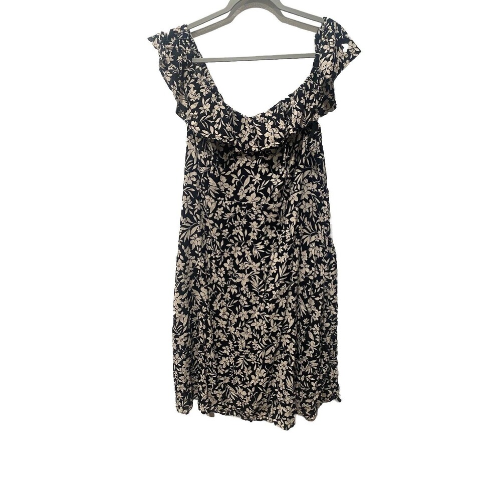 Old Navy Women's Cami Black and White Size 1 X Ruffle‎ Sleeves Knee length Dress